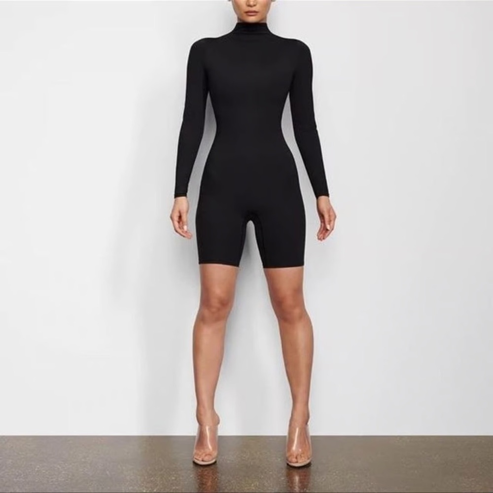 SKIMS Black Long Sleeve Jumpsuit